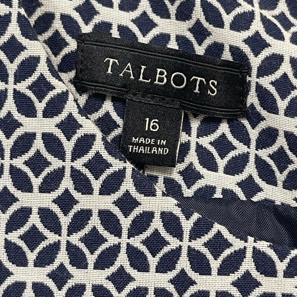 NWT Talbots Bow-Front Patterned Dress - Picture 7 of 15